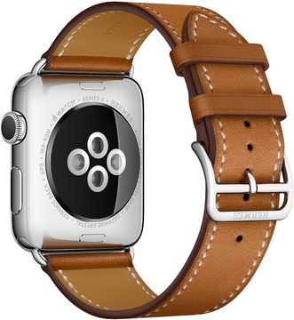Apple Watch Hermes 42mm Series 2 Stainless Steel Case with Fauve Barenia Leather Single Tour (MNQC2)
