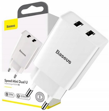Baseus Speed Mini Dual U Charger 10.5W White (CCFS-R02)