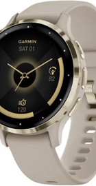 Garmin Venu 3S Soft Gold S. Steel Bezel w. French Gray Case and S. Band (010-02785-02)