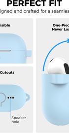 AhaStyle Colorful Silicone Case for Airpods 4 Sky Blue
