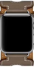 Apple Watch Hermes Leather Double Buckle Cuff 38mm/40mm/41mm/42mm Etoupe Swift (MNHR2)