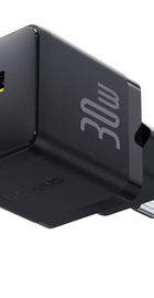 Baseus Palm Fast Charger Type-C+USB 30W (With Cable Type-C to Type-C 60W 1m) Black