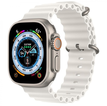Apple Watch Ultra GPS + Cellular 49mm Titanium Case with White Ocean Band (MNH83/MNHF3)