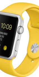 Apple Watch Sport 42mm Silver Aluminum Case with Yellow Sport Band (MMFE2)