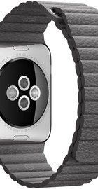 Apple Watch 42mm Stainless Steel Case with Storm Gray Leather Loop Large (MMFY2)