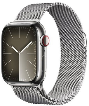 Apple Watch Series 9 GPS + Cellular 41mm Silver Stainless Steel Case With Silver Milanese Loop (MRJ43)
