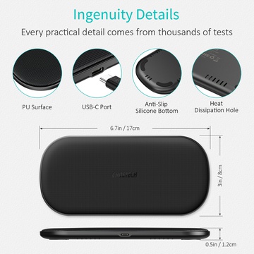 Choetech 5-Coil Dual Fast Wireless Charger