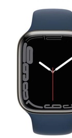 Apple Watch Series 7 GPS + Cellular 45mm Graphite Stainless Steel Case with Abyss Blue Sport Band (MKJH3, MKL23)