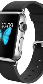 Apple Watch 38mm Stainless Steel Case with Black Classic Buckle (MJ312)
