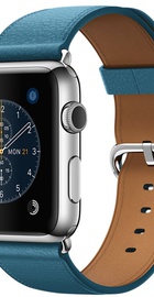 Apple Watch 42mm Stainless Steel Case with Marine Blue Classic Buckle (MMFU2)