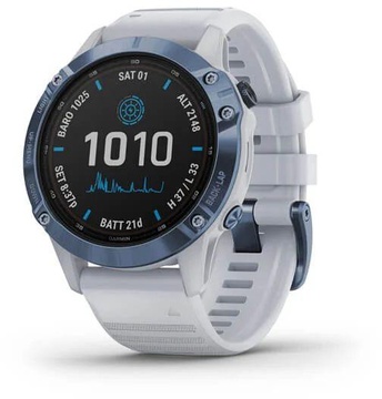 Garmin Fenix 6 Pro Solar Edition Mineral Blue with Whitestone Band (010-02410-19)