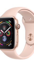Apple Watch Series 4 GPS 44mm Gold Aluminum Case with Pink Sand Sport Band (MU6F2)