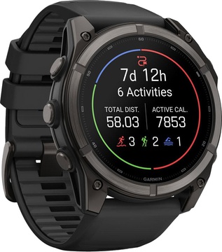 Garmin Fenix 9 51mm Carbon Gray DLC Titanium with Black Silicone Band (010-04763-10/11)