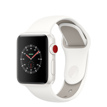 Apple Watch Edition 38mm Series 3 GPS + Cellular White Ceramic Case with Soft White/Pebble Sport Band (MQJY2)
