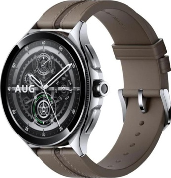 Xiaomi Watch 2 Pro Bluetooth Silver Case with Brown Leather Strap (BHR7216GL)