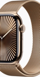 Apple Watch Series 10 GPS + Cellular 46mm Gold Titanium Case With Gold Milanese Loop - M/L (MX003)