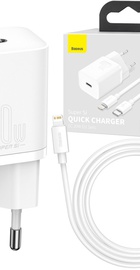 Baseus Super Silicone PD Charger 20W (1Type-C + Cable Type-C to Lightning ) White (TZCCSUP-B02)