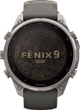 Garmin Fenix 9 Pro inReach Solar 47mm Titanium with Pebble Gray/Silver Gray Silicone Band (010-04338-00/01)