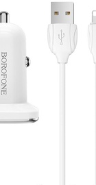 Borofone BZ12 Lasting Power 2USB 2.4A + Lightning White (BZ12BCLW)