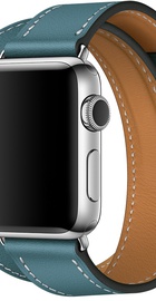 Apple Watch Hermes Barenia Leather Double Tour Regular 38mm/40mm/41mm/42mm Bleu Jean (MMNY2)