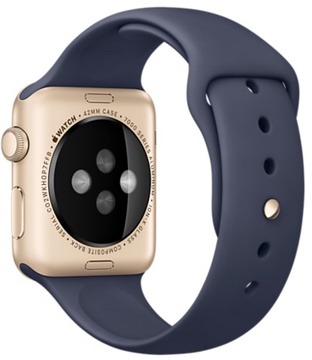 Apple Watch Sport 42mm Gold Aluminum Case Midnight Blue Sport Band (MLC72) CPO