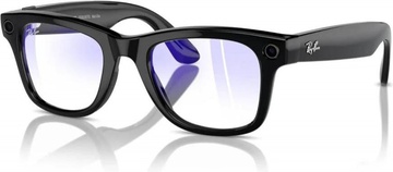 Ray-Ban Meta Wayfarer Shiny Black Frame Clear Lenses (RW4008 601/SB 53-22)
