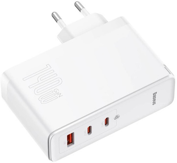 Baseus GaN5 Pro Fast Charger 2C+U 140W White w/Type-C to Type-C cable (CCGP100202)