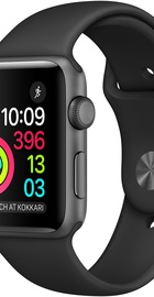 Apple Watch 38mm Series 2 Space Gray Aluminum Case with Black Sport Band (MP0D2)