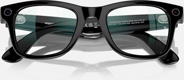Ray-Ban Meta Wayfarer Shiny Black Frame Clear Lenses (RW4006 601/SB 50-22)