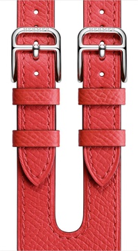 Apple Watch Hermes Leather Double Buckle Cuff 38mm/40mm/41mm/42mm Rose Jaipur Epsom (MNHT2)
