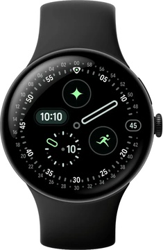 Google Pixel Watch 4 45mm Wi-Fi Matte Black Aluminum case / Obsidian Active Band