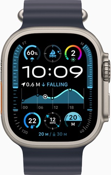 Apple Watch Ultra 2 GPS + Cellular 49mm Natural Titanium Case With Navy Ocean Band (MX4D3)