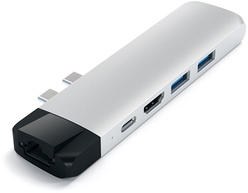 Satechi Aluminum Type-C Pro Hub Adapter with Ethernet Silver (ST-TCPHES)