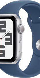 Apple Watch SE 2 GPS 44mm Silver Aluminium Case w. Denim Sport Band - S/M (MXEQ3)