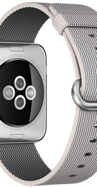 Apple Watch 42mm Stainless Steel Case with Pearl Woven Nylon (MMG02)