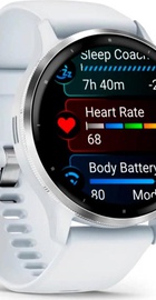 Garmin Venu 3 Silver Stainless Steel Bezel with Whitestone Case and Silicone Band (010-02784-00/50)