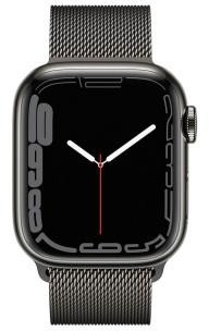Apple Watch Series 7 GPS + Cellular 41mm Graphite Stainless Steel Case with Graphite Milanese Loop (MKHK3, MKLF3)