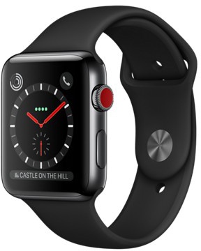 Apple Watch Series 3 GPS + Cellular 42mm Space Black Stainless Steel w. Black Sport B. (MQK92)