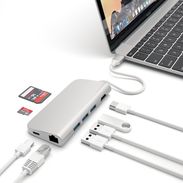 Satechi Type-C Multi-Port Adapter 4K with Ethernet Silver (ST-TCMAS)