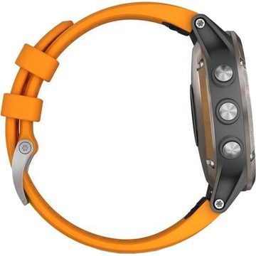 Garmin Fenix 5 Plus Sapphire Titanium with Solar Flare Orange Band