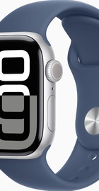 Apple Watch Series 10 GPS 42mm Silver Aluminum Case With Denim Sport Band - M/L (MWWC3)