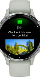 Garmin Venu 3S Silver S. Steel Bezel w. Sage Gray Case and S. Band (010-02785-01/51)