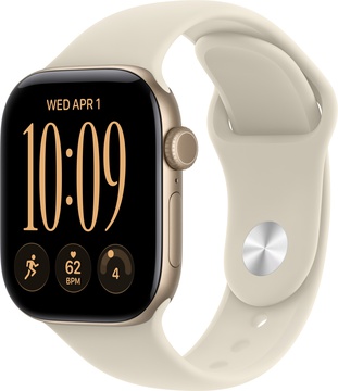 Apple Watch Series 12 GPS 42mm Light Gold Aluminum Case with Sand Sport Band S/M (MJED4)