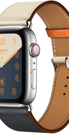 Apple Watch Hermes Series 4 GPS + Cellular 44mm Stainless Steel Case with Indigo/Craie/Orange Swift Leather Single Tour (MU6X2)