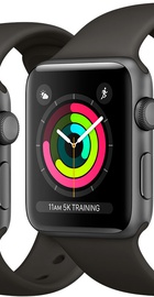 Apple Watch 38mm Series 3 GPS Space Gray Aluminum Case with Gray Sport Band (MR352)