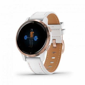 Garmin Venu 2S Rose Gold with White Leather Band (010-02429-23) (UA)