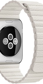 Apple Watch 42mm Stainless Steel Case with White Leather Loop Medium (MMFV2)