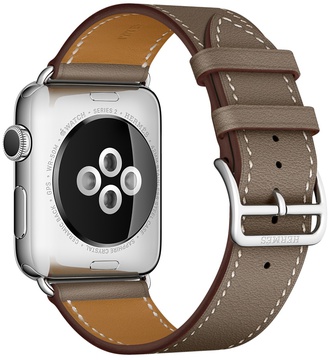 Apple Watch Hermes Leather Single Tour 42mm/44mm/45mm/46mm/49mm Etoupe Swift (MNHV2)