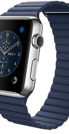 Apple Watch 42mm Stainless Steel Case with Bright Blue Leather Loop (MJ452)