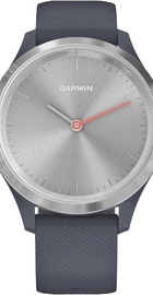 Garmin Vivomove 3s Silver Stainless Steel Bezel w. Granite Blue and Silicone B. (010-02238-00)